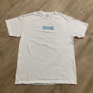 Golf Wang Igor Album Track List T-Shirt Tyler The Creator White Blue Men's Large